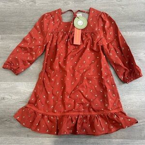 The Sunday‎ Collective Girls Long Sleeve Dress Burnt Henna Size 3Y